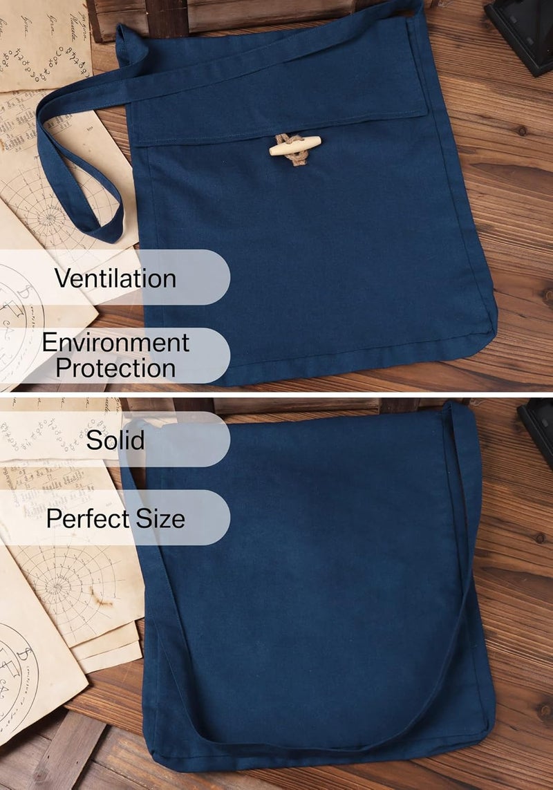 Procos Medieval Canvas Shoulder Bag, Pilgrim Pouch Bag Renaissance Viking Cosplay Accessory - Image 2